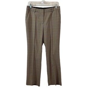 Hugo Boss Glen Plaid Trousers Brown Tan Houndstooth Dress Pants Size Small *READ